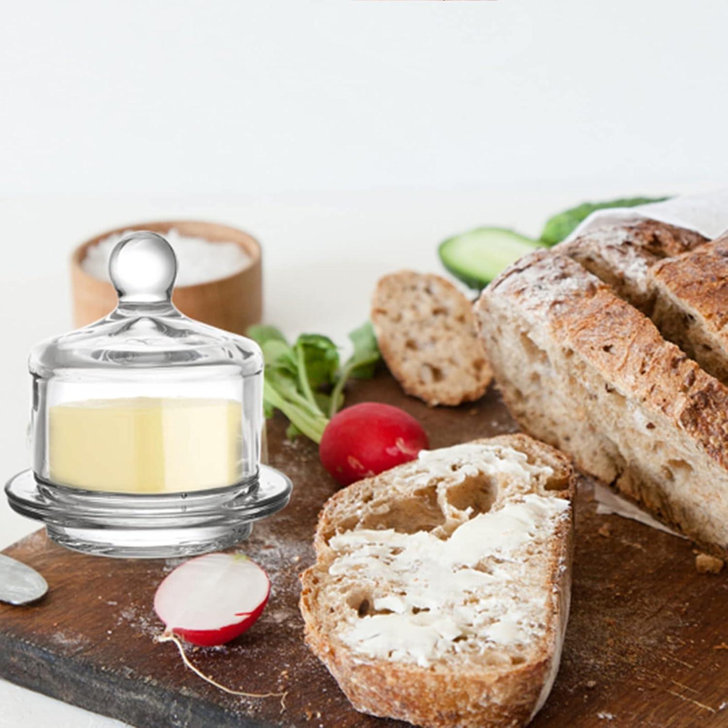 Platos de Mantequilla de Vidrio Dicunoy - 2 Piezas con Tapa