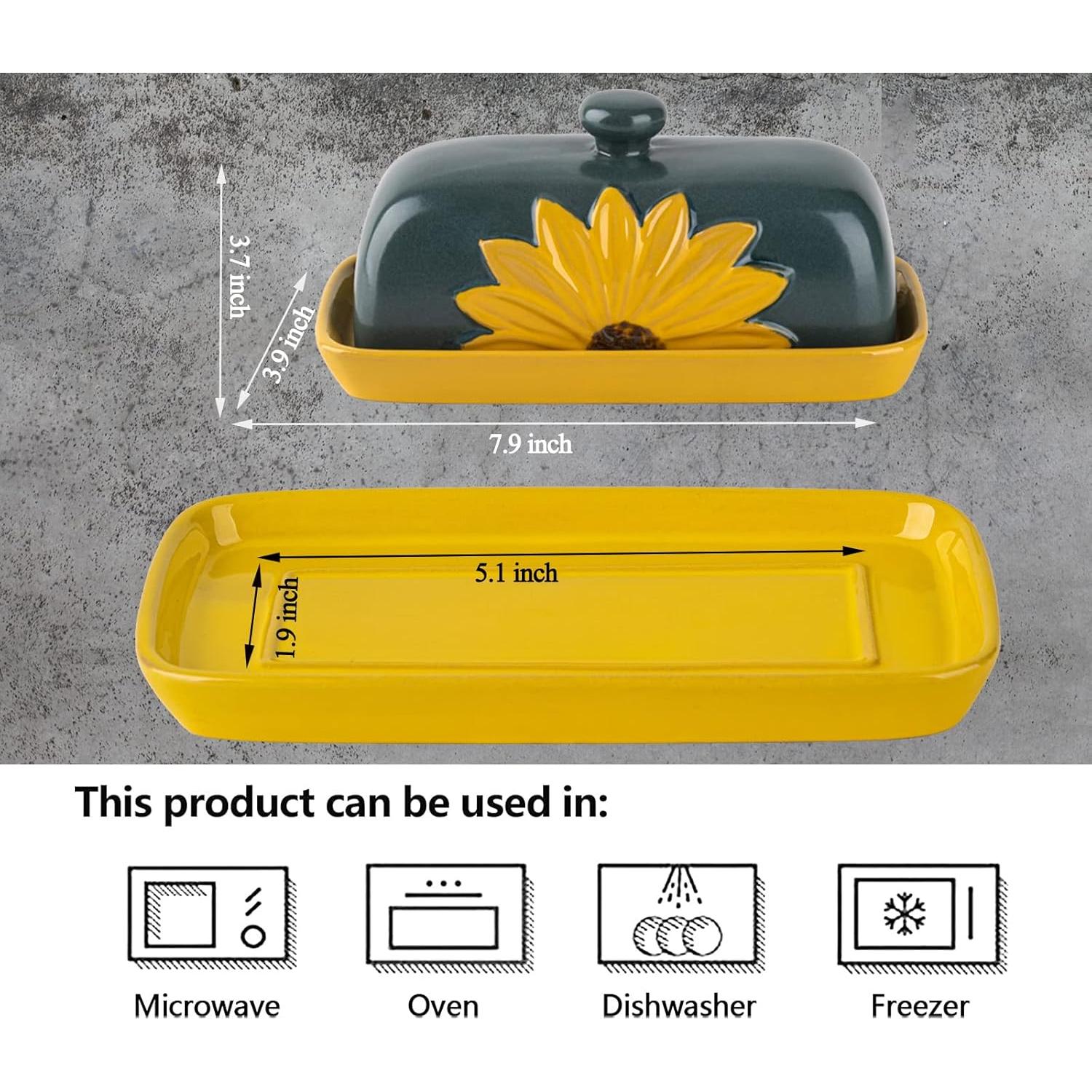 Conservador de Mantequilla Cerámica Juny Girasol 20.1x9.9cm