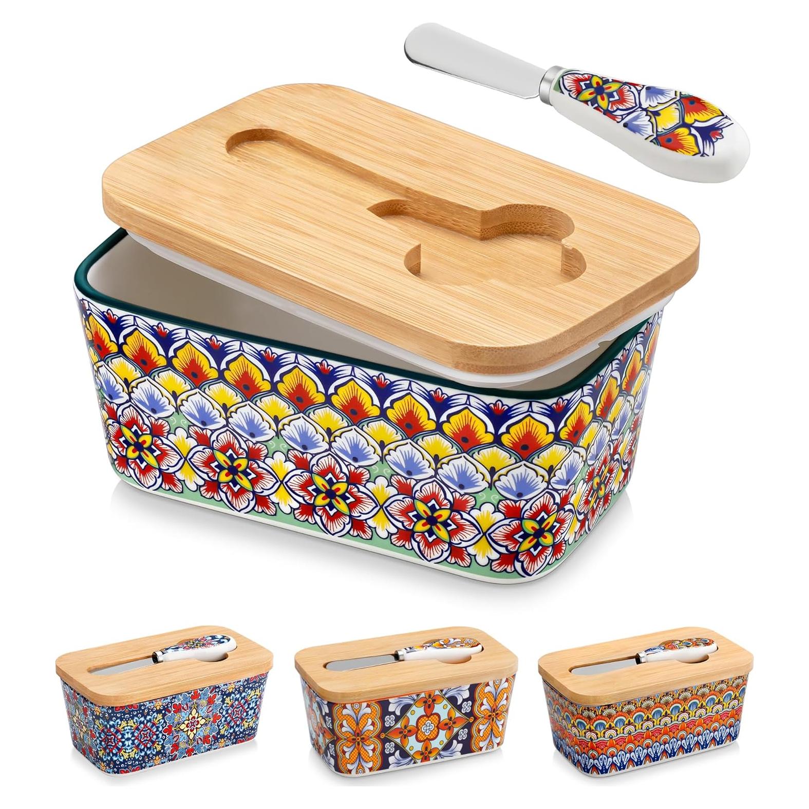 Plato de Mantequilla vancasso SIMI con Tapa de Bambú 16.5 cm