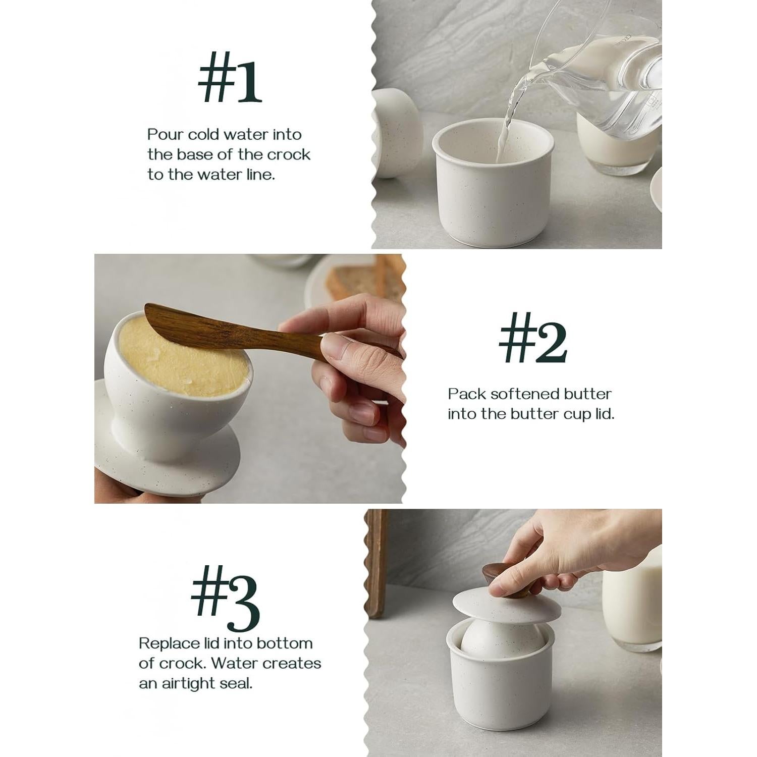 Tazón de Mantequilla DOWAN con Tapa de Cerámica 184g