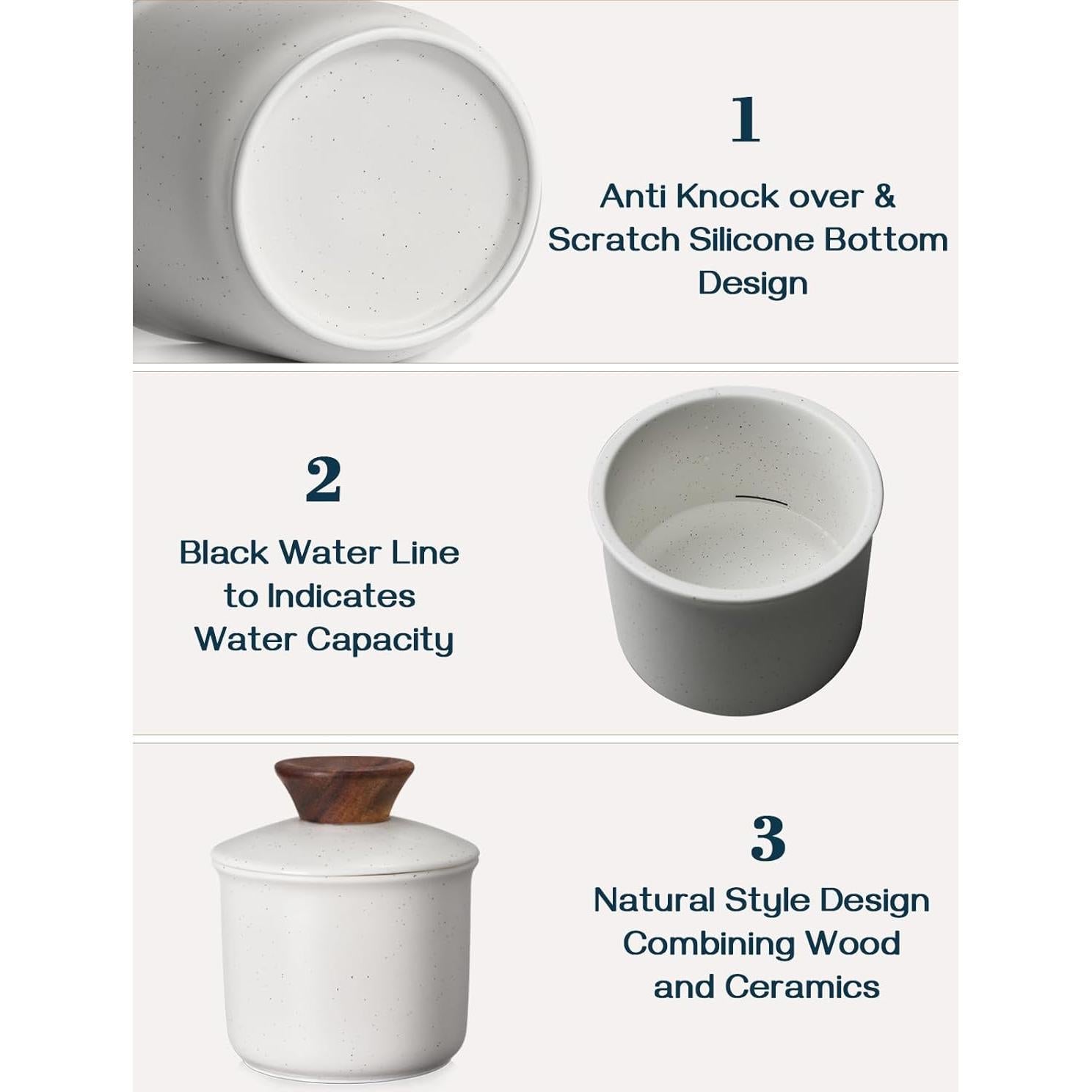 Tazón de Mantequilla DOWAN con Tapa de Cerámica 184g