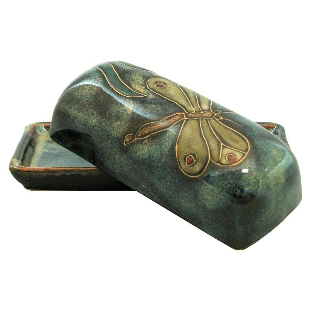 Plato de Mantequilla Cerámica Mexicana Mara Libélula 20x15 cm