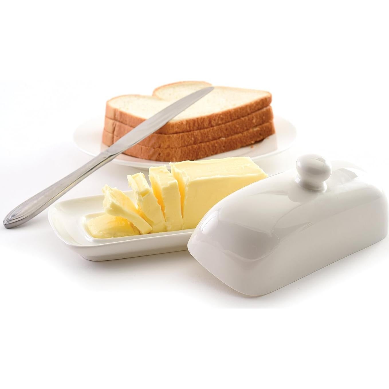 Plato de Mantequilla Norpro de Porcelana con Tapa 19cm