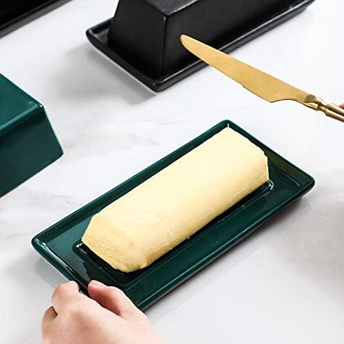 Plato de Mantequilla de Porcelana Sizikato Verde 19 cm