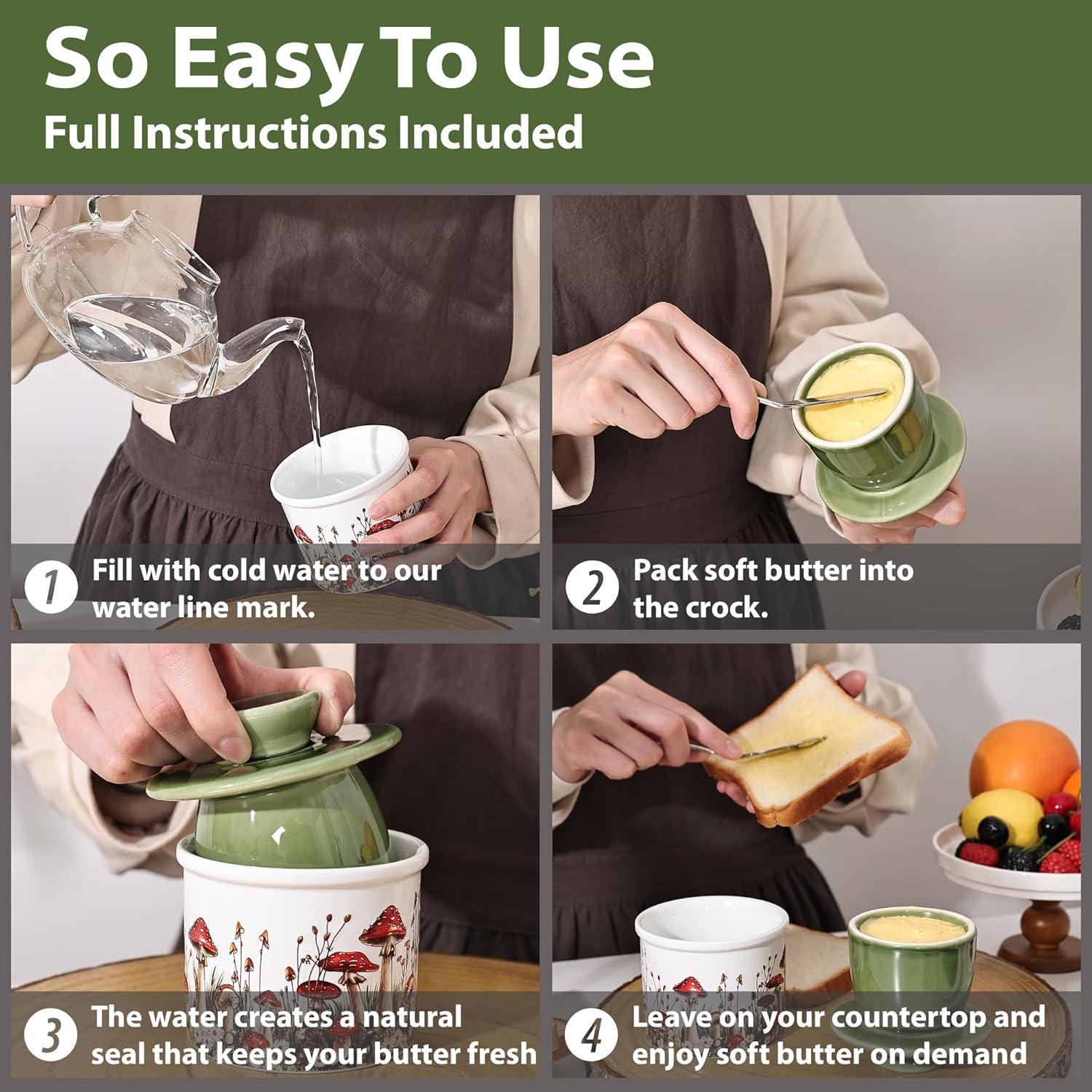 Crock de Mantequilla de Champiñón Fungi Fun 0.68 kg Cerámica