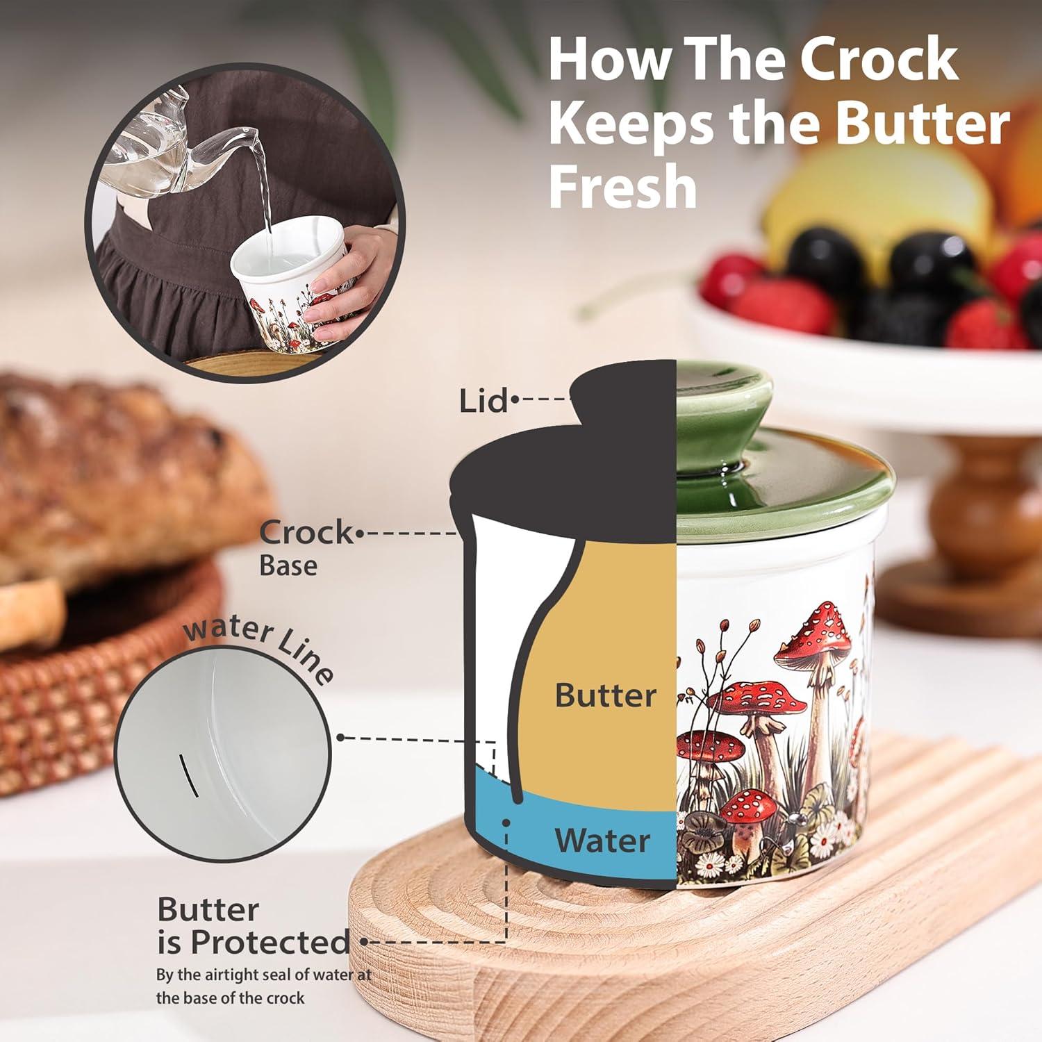 Crock de Mantequilla de Champiñón Fungi Fun 0.68 kg Cerámica