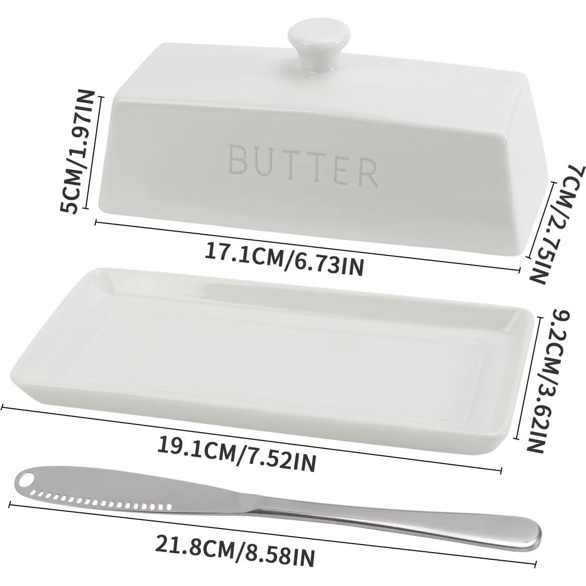 Plato de Mantequilla Cerámica SGAOFIEE con Tapa 19.1x9.2cm