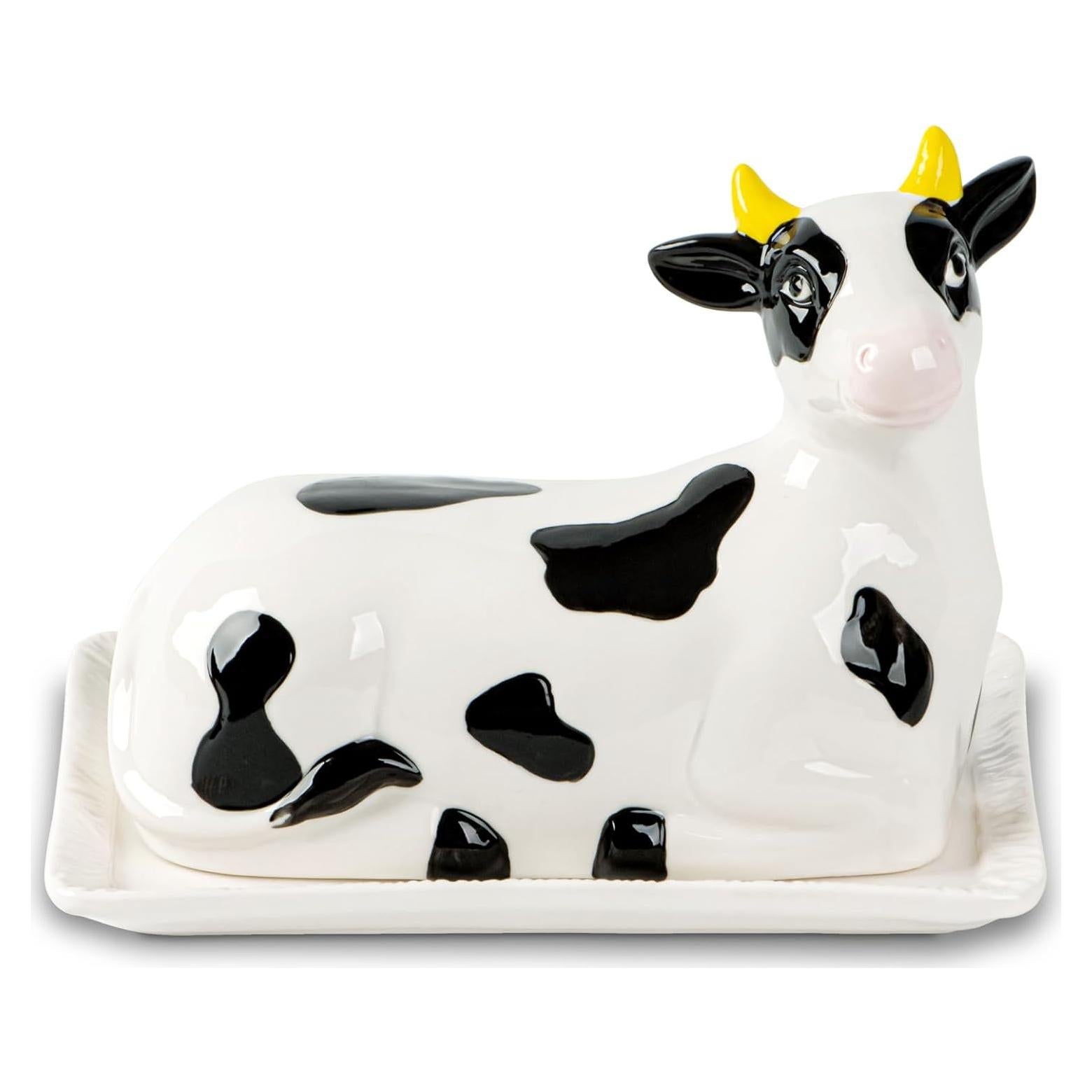 Plato de Mantequilla de Cerámica Holstein con Tapa 24cm