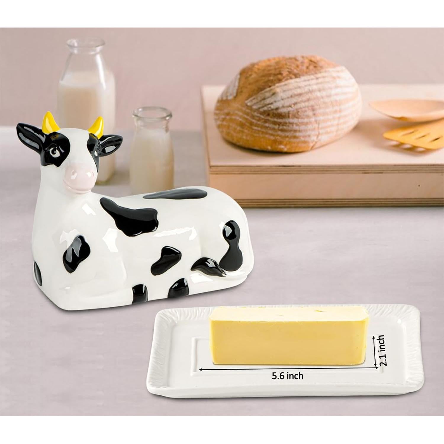 Plato de Mantequilla de Cerámica Holstein con Tapa 24cm