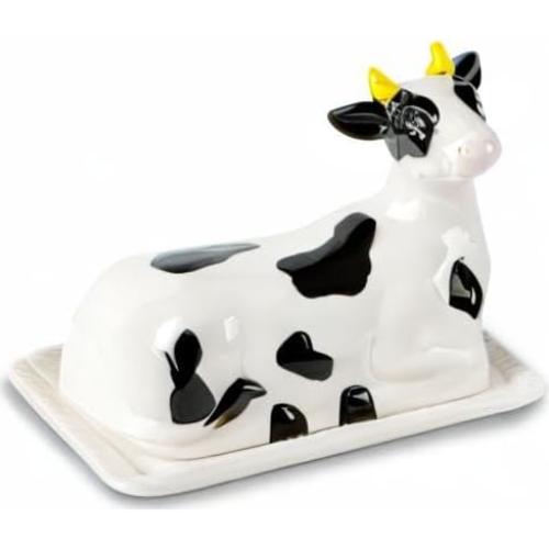 Plato de Mantequilla de Cerámica Holstein con Tapa 24cm