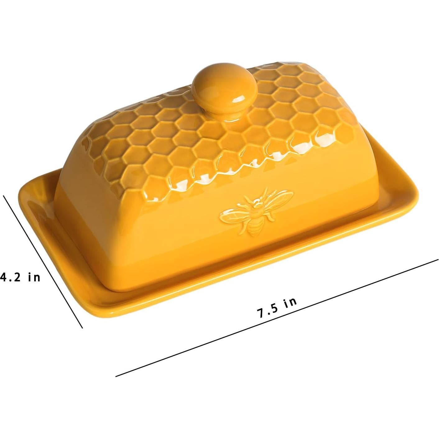 Plato de Mantequilla Cerámica Vintage con Tapa 23x16cm