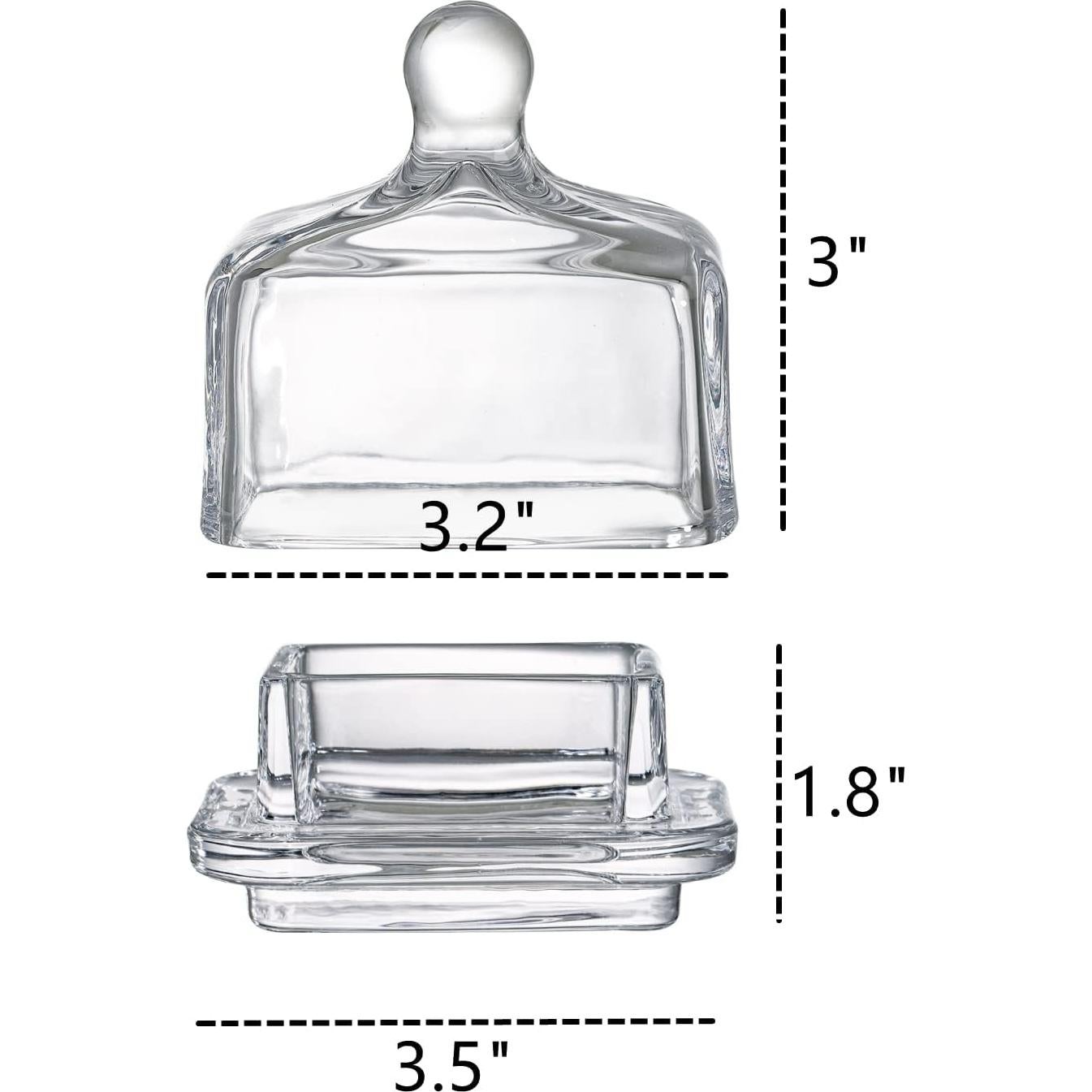 Platos de Mantequilla de Vidrio Dicunoy - 2 Piezas Rectangulares