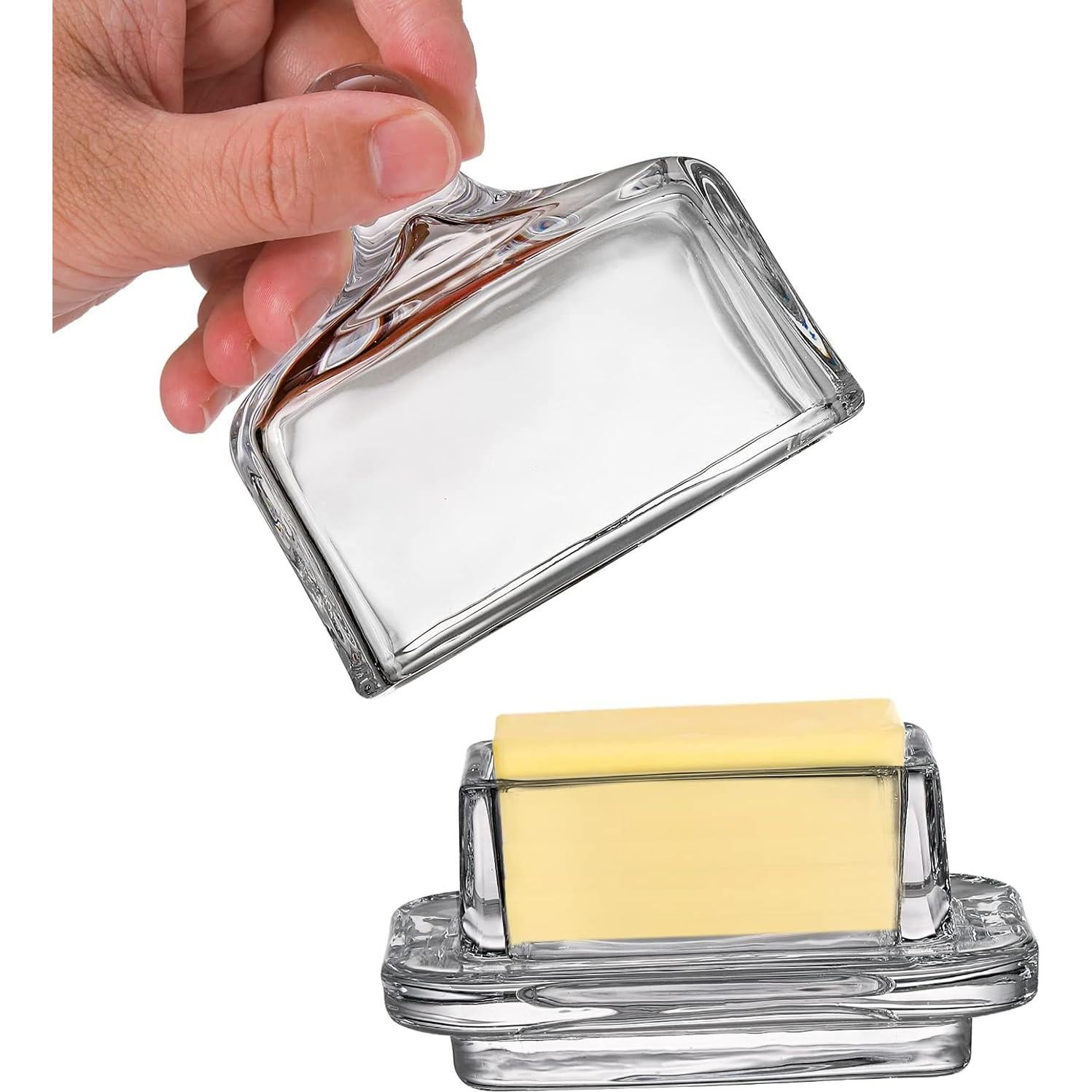 Platos de Mantequilla de Vidrio Dicunoy - 2 Piezas Rectangulares