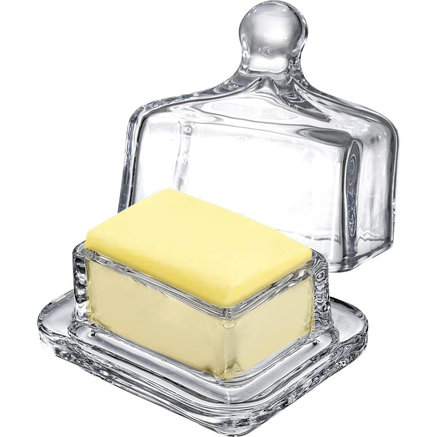 Platos de Mantequilla de Vidrio Dicunoy - 2 Piezas Rectangulares