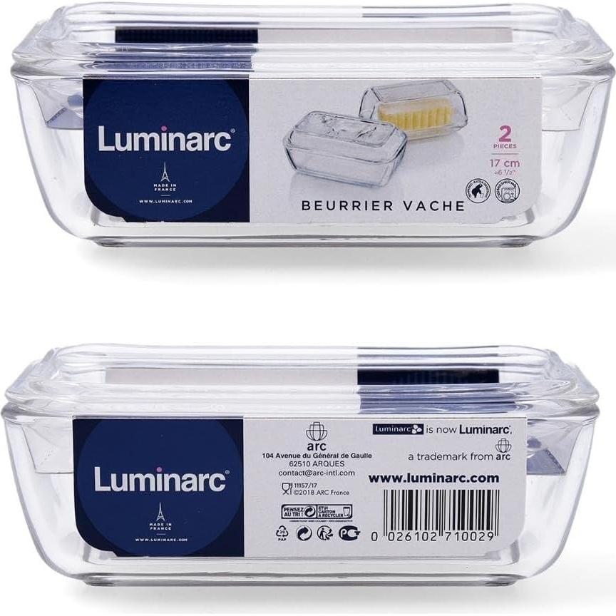 Plato de Mantequilla Luminarc de Vidrio Templado 0.45kg