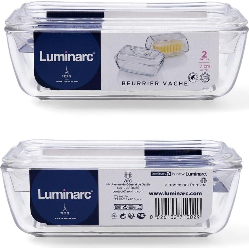 Plato de Mantequilla Luminarc de Vidrio Templado 0.45kg