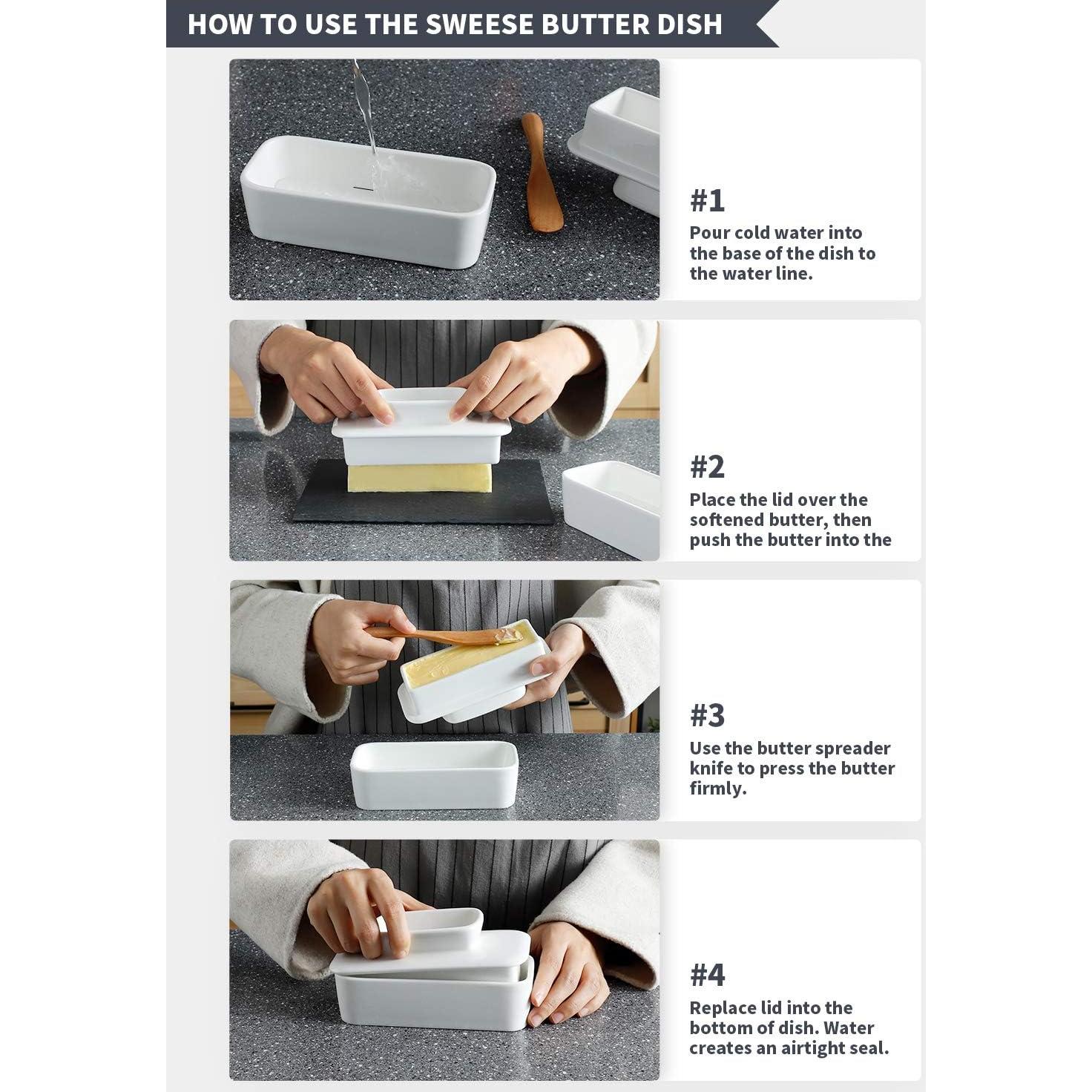 Plato de Mantequilla Sweese con Tapa - Porcelana 113g