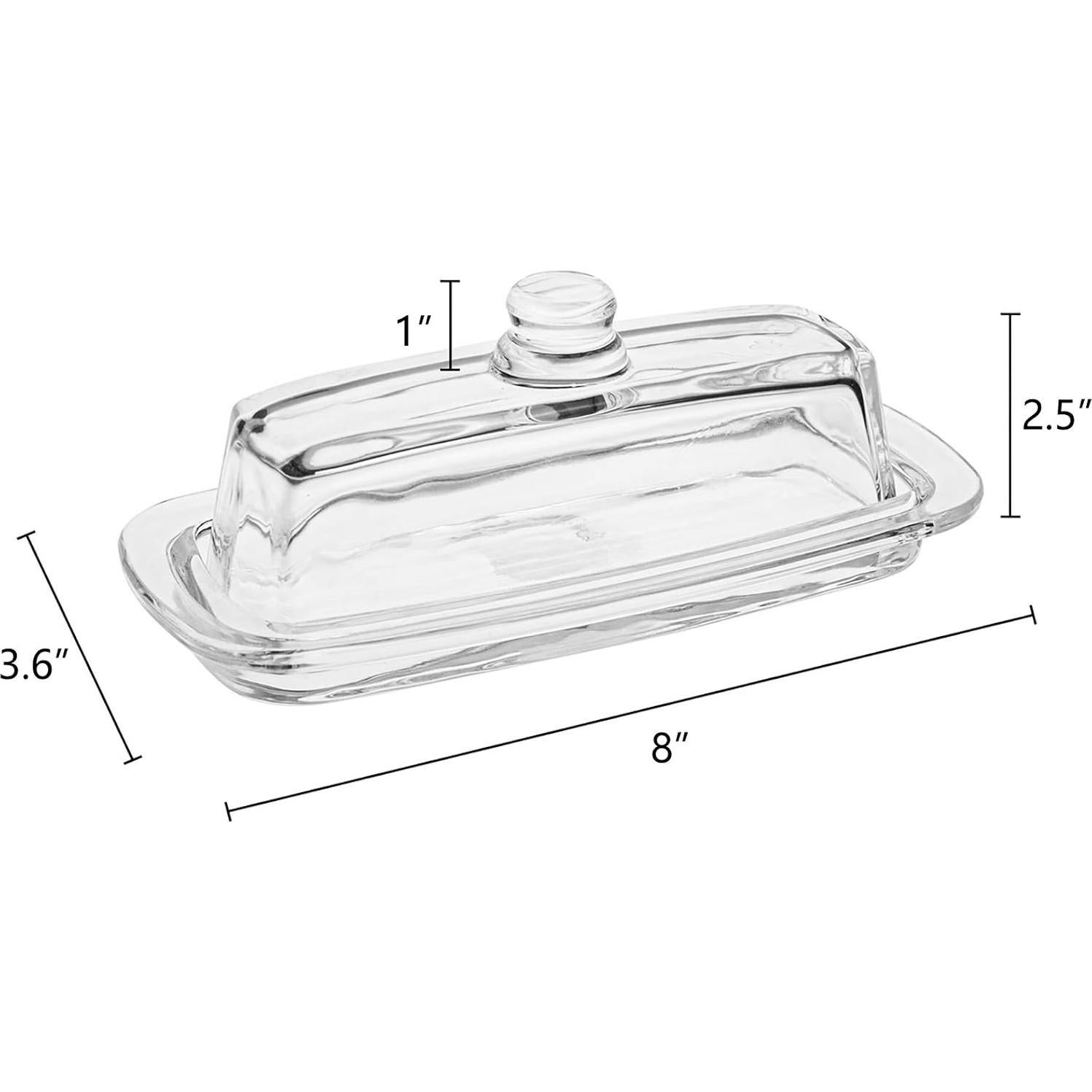 Set de 2 Platos de Mantequilla Hedume de Vidrio con Tapa