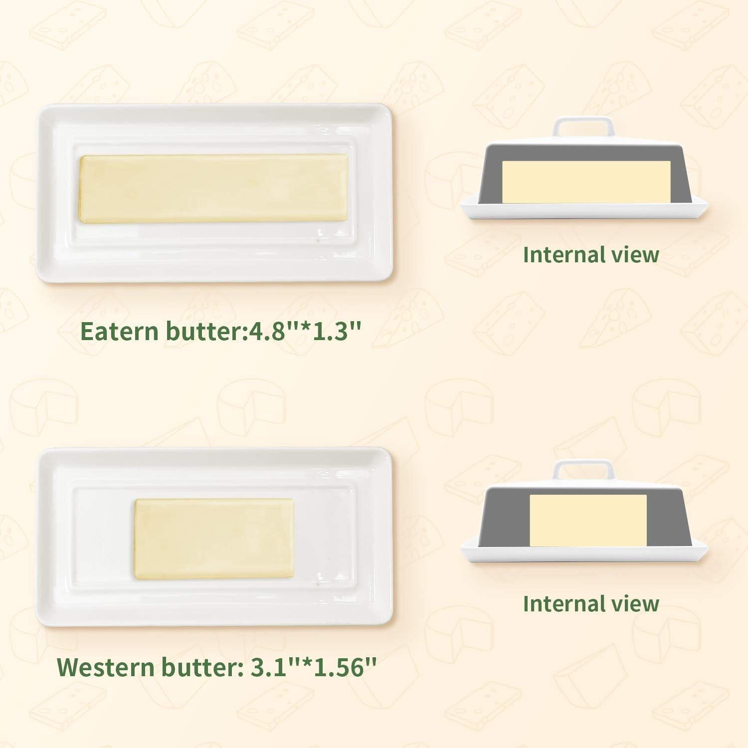 Plato de Mantequilla Gute con Tapa de Cerámica Blanco 18.8x8.9cm