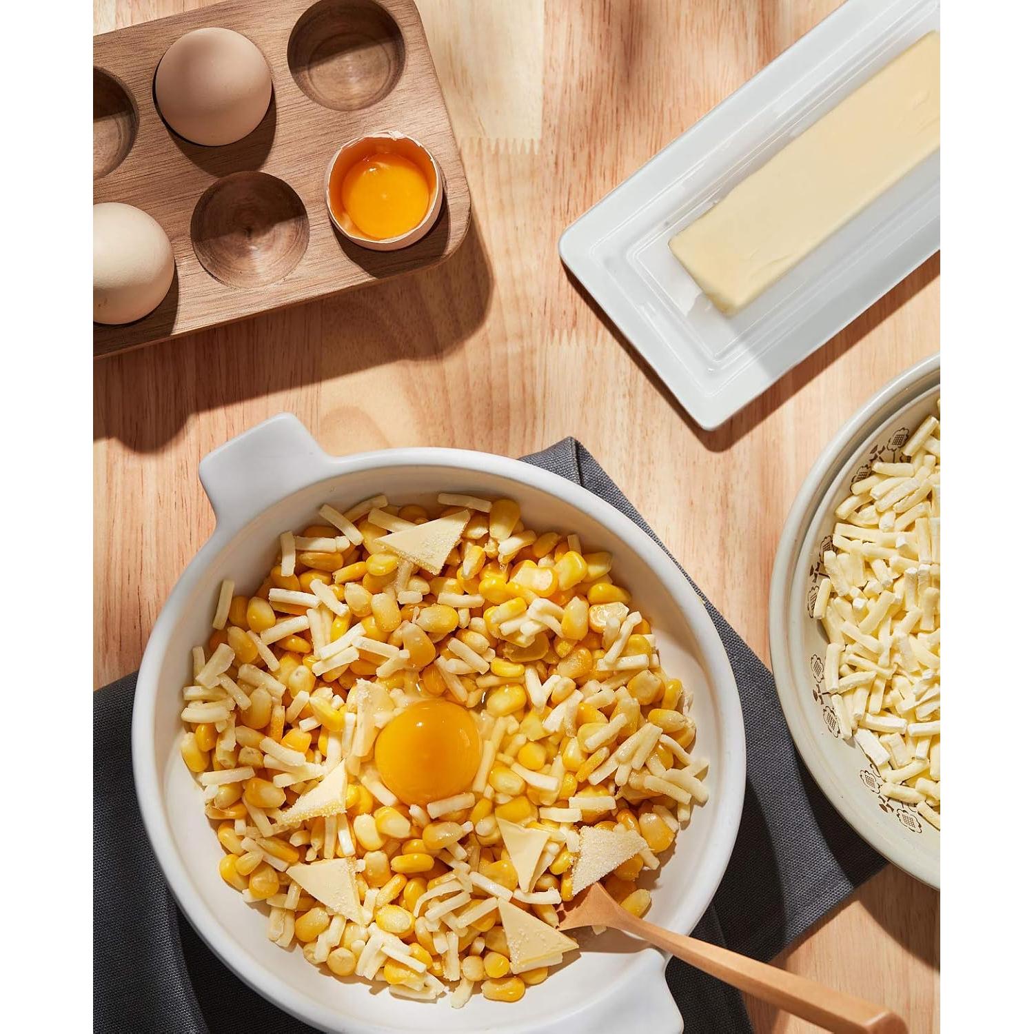 Plato de Mantequilla Gute con Tapa de Cerámica Blanco 18.8x8.9cm