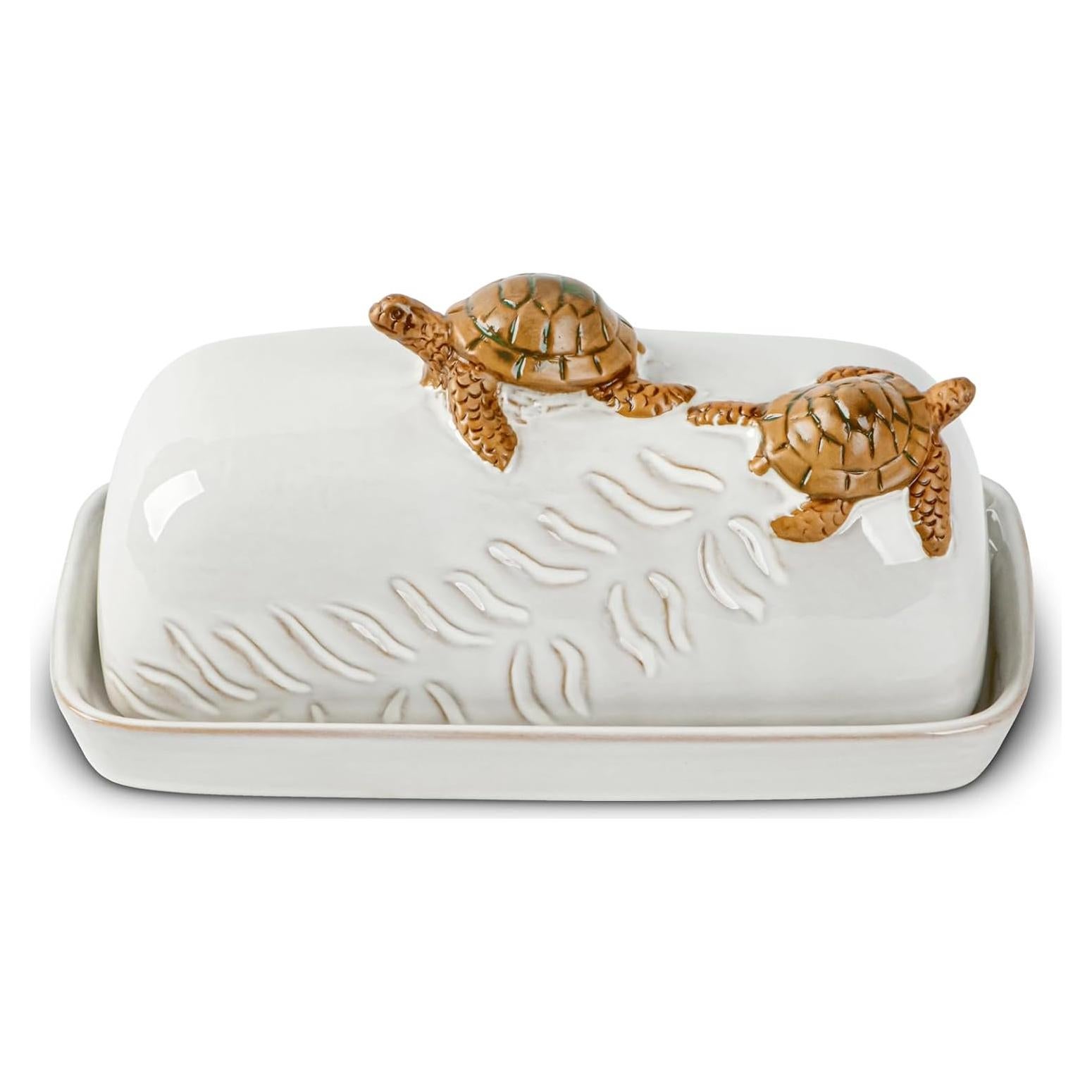 Plato de Mantequilla Cerámico Tortuga con Tapa - 1.05 kg