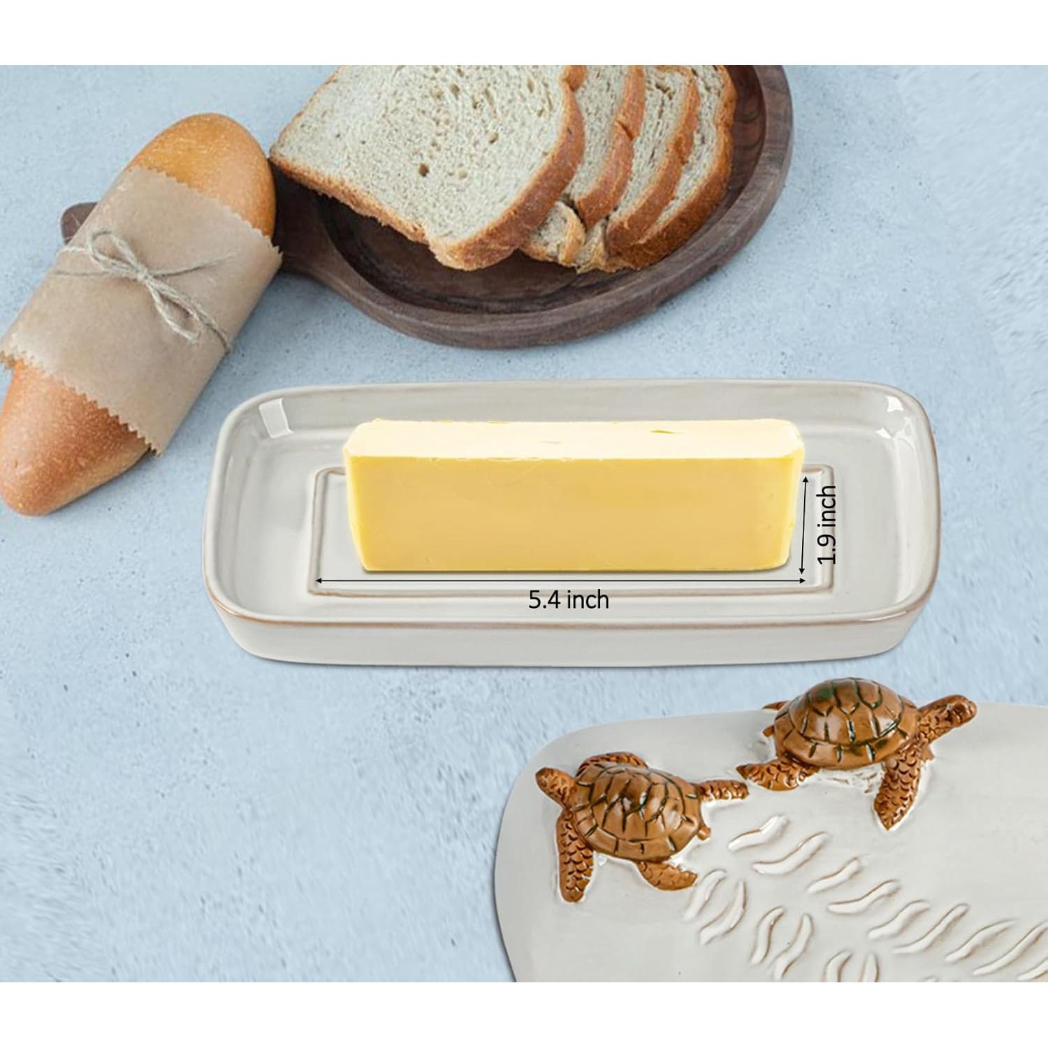 Plato de Mantequilla Cerámico Tortuga con Tapa - 1.05 kg