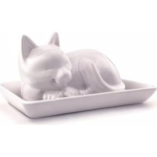 Plato de Mantequilla Cerámica Kwirkworks Gato 10.67x8.13cm