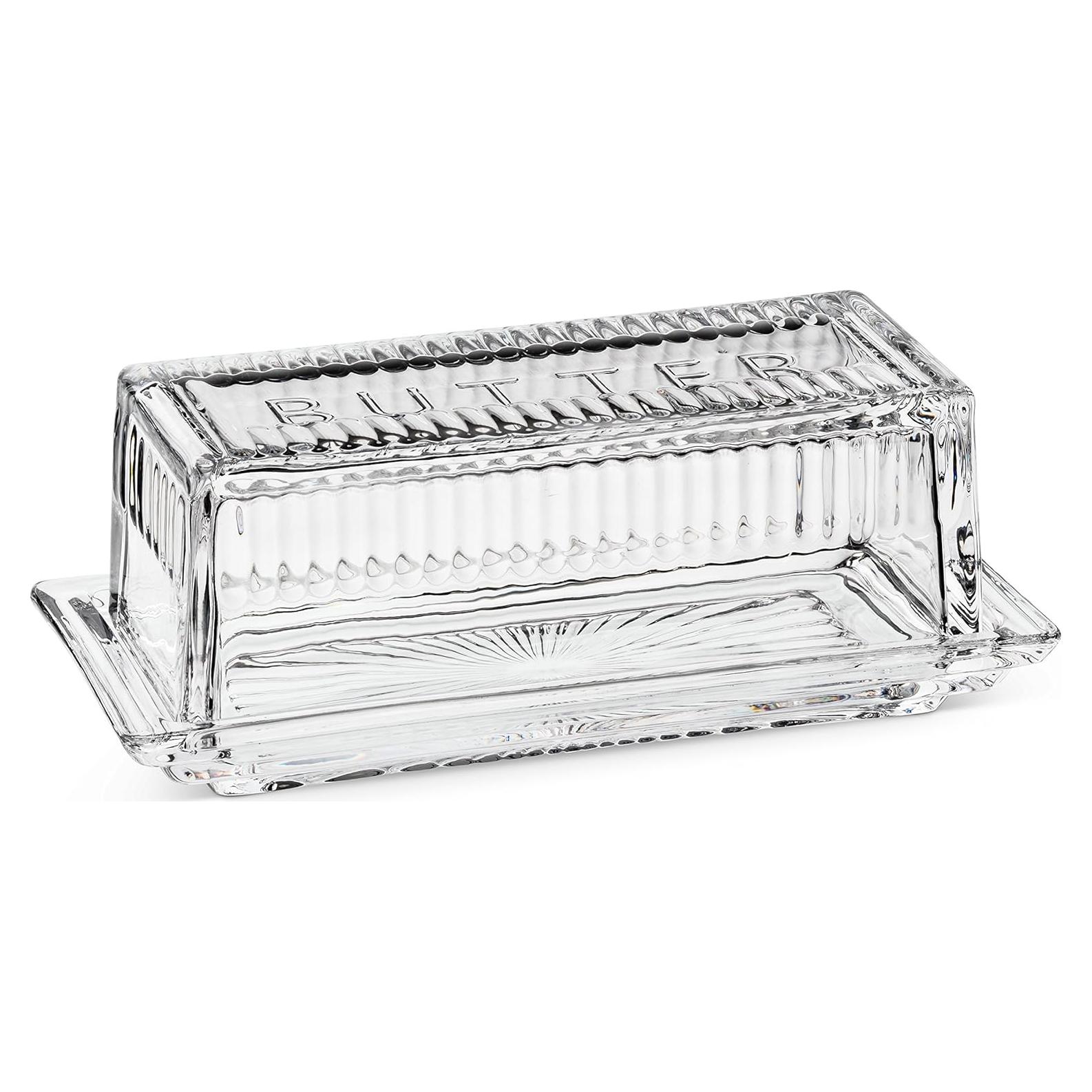 Plato para Mantequilla Abbott Collection 17.78 cm Vidrio con Tapa