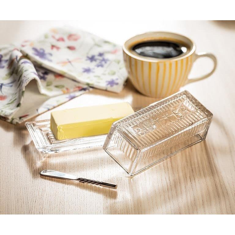 Plato para Mantequilla Abbott Collection 17.78 cm Vidrio con Tapa