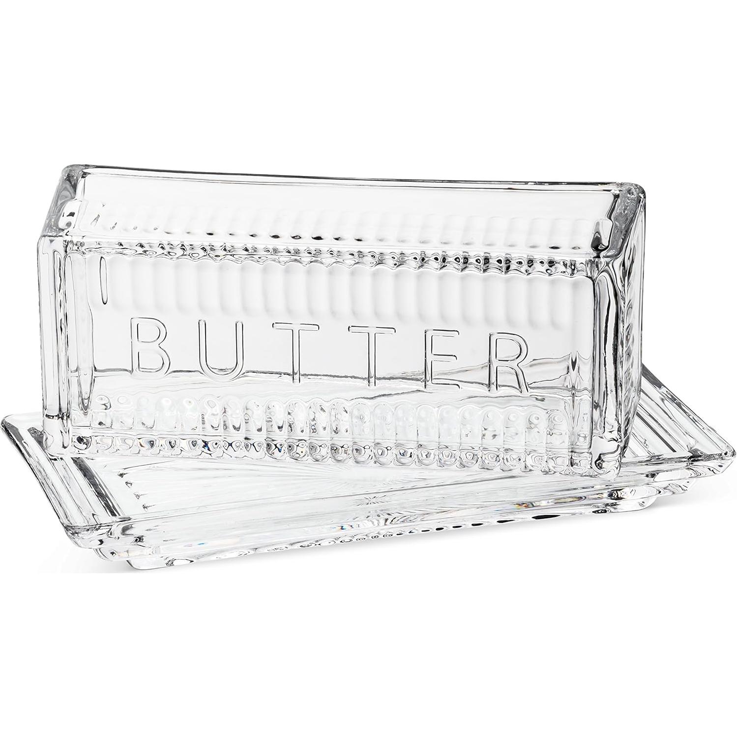 Plato para Mantequilla Abbott Collection 17.78 cm Vidrio con Tapa