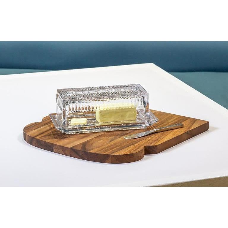 Plato para Mantequilla Abbott Collection 17.78 cm Vidrio con Tapa