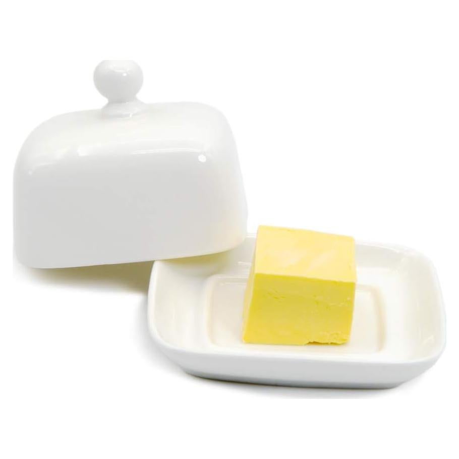 Plato de Mantequilla Rectangular NAGU con Tapa de Porcelana