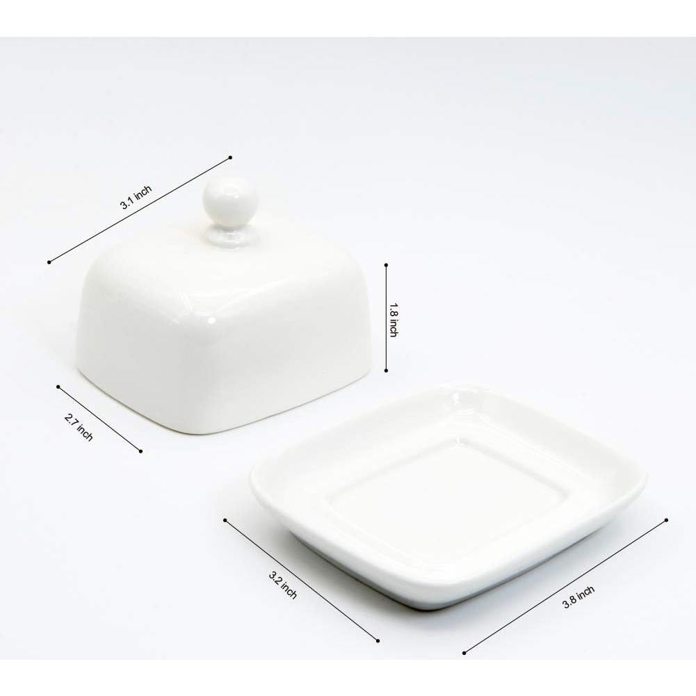 Plato de Mantequilla Rectangular NAGU con Tapa de Porcelana