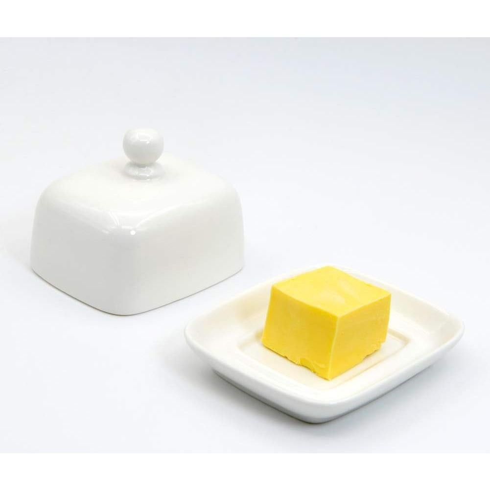 Plato de Mantequilla Rectangular NAGU con Tapa de Porcelana