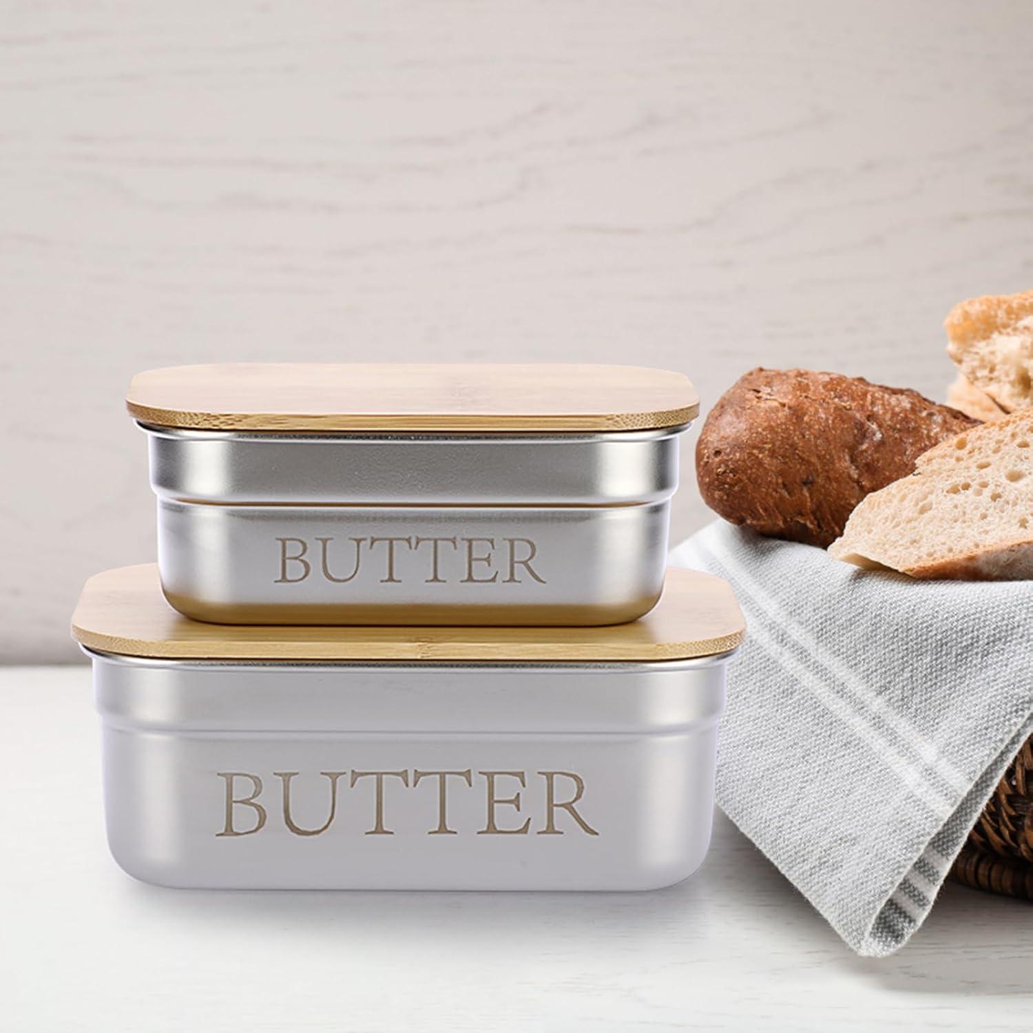 Plato de Mantequilla Acero Inoxidable BSTKEY con Tapa 15x9.5cm