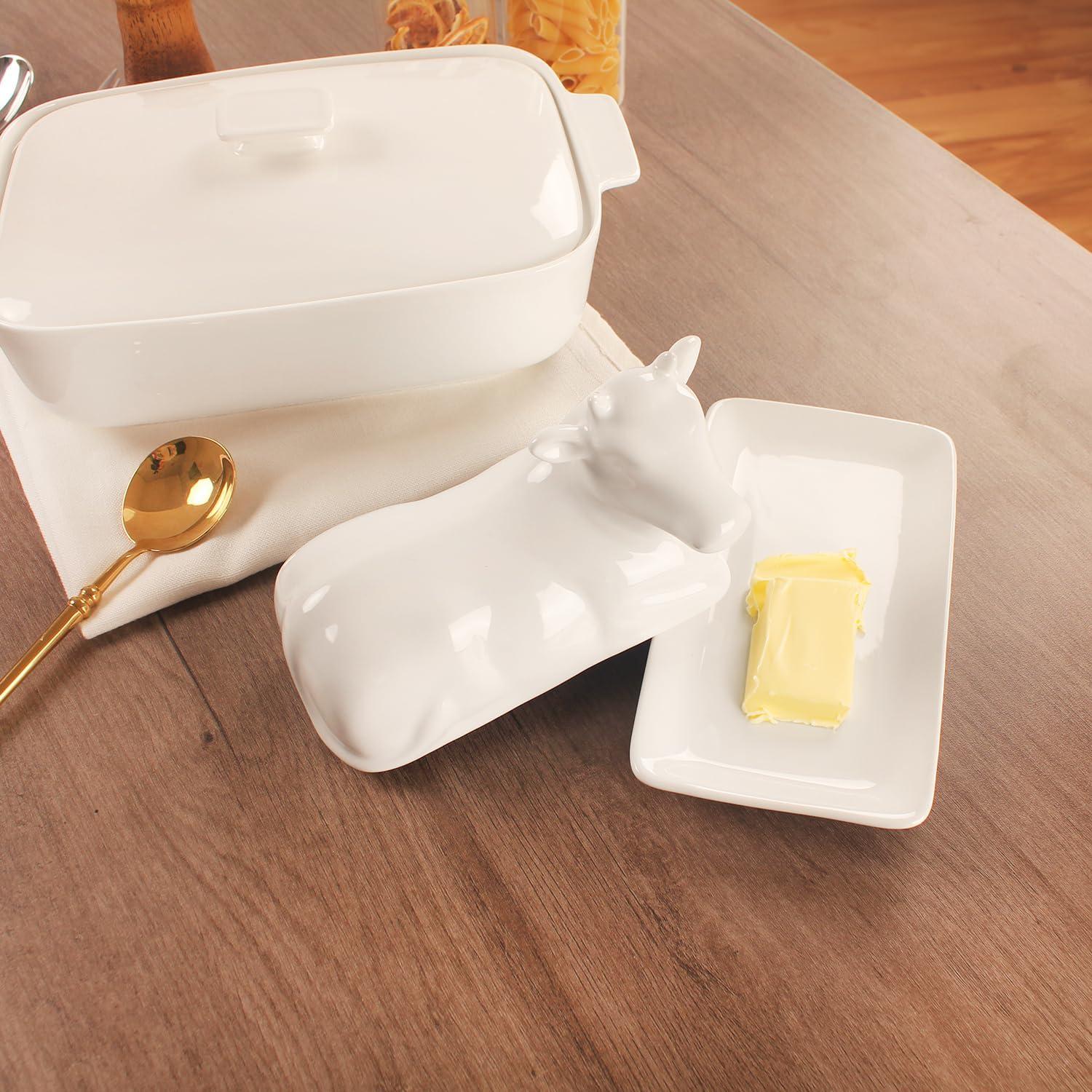 Plato de Mantequilla de Porcelana con Tapa 18.8 cm LIUYWYHCF