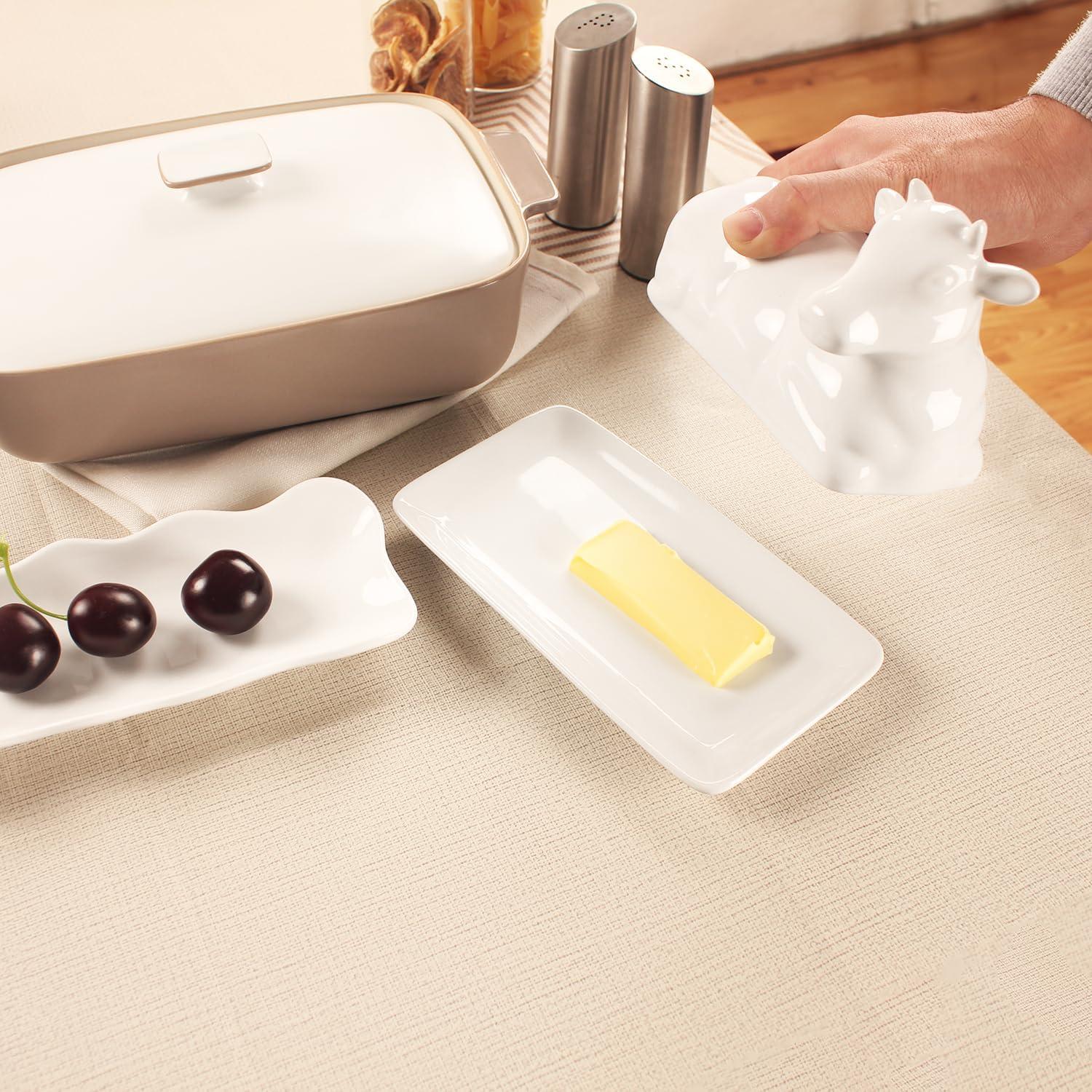 Plato de Mantequilla de Porcelana con Tapa 18.8 cm LIUYWYHCF