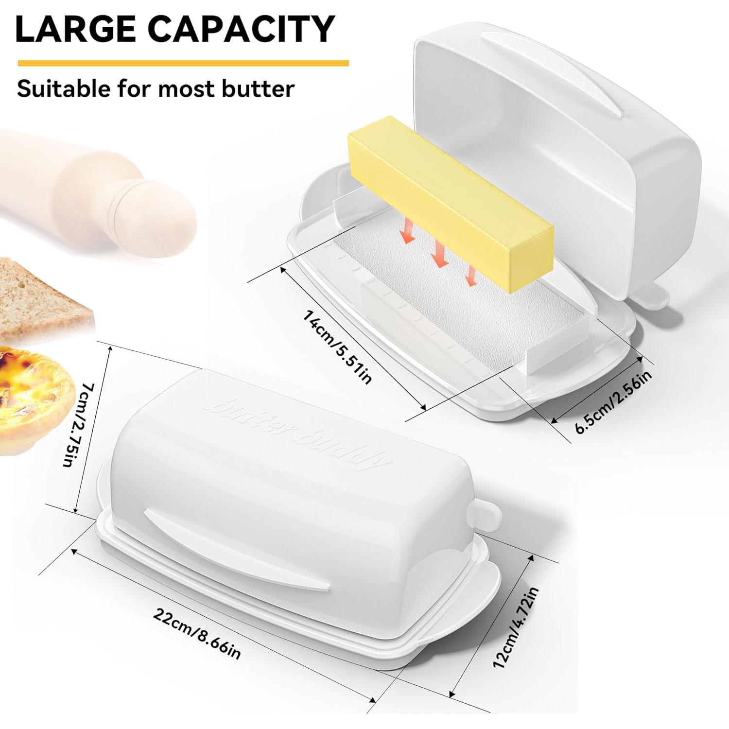 Plato de Mantequilla con Tapa Abatible SOUL CREAT Blanco 227g