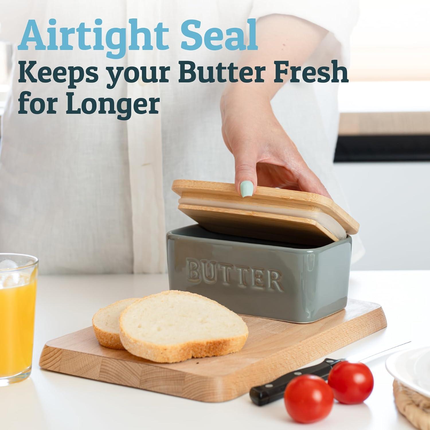 Plato de Mantequilla Grande PriorityChef con Tapa de Bambú