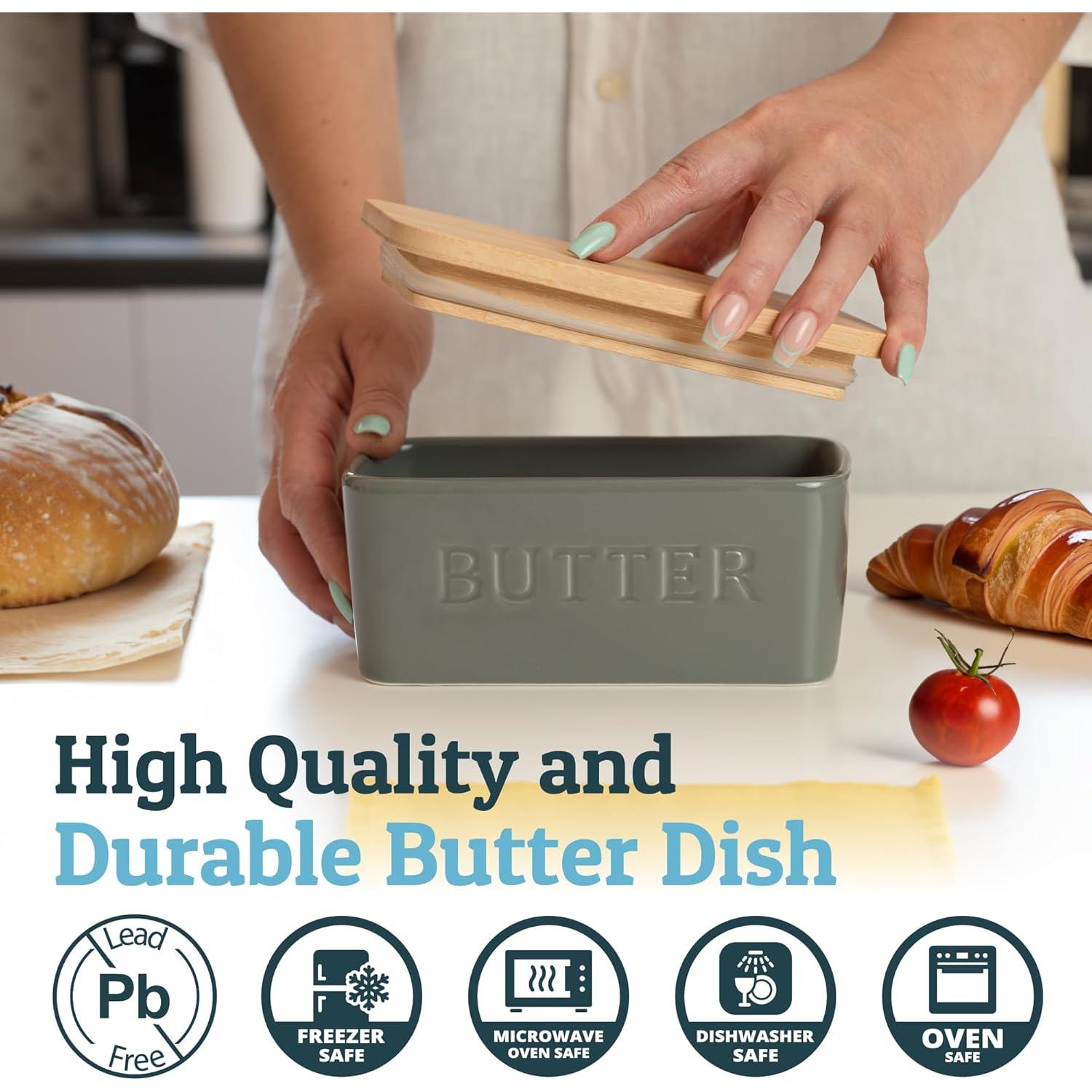 Plato de Mantequilla Grande PriorityChef con Tapa de Bambú