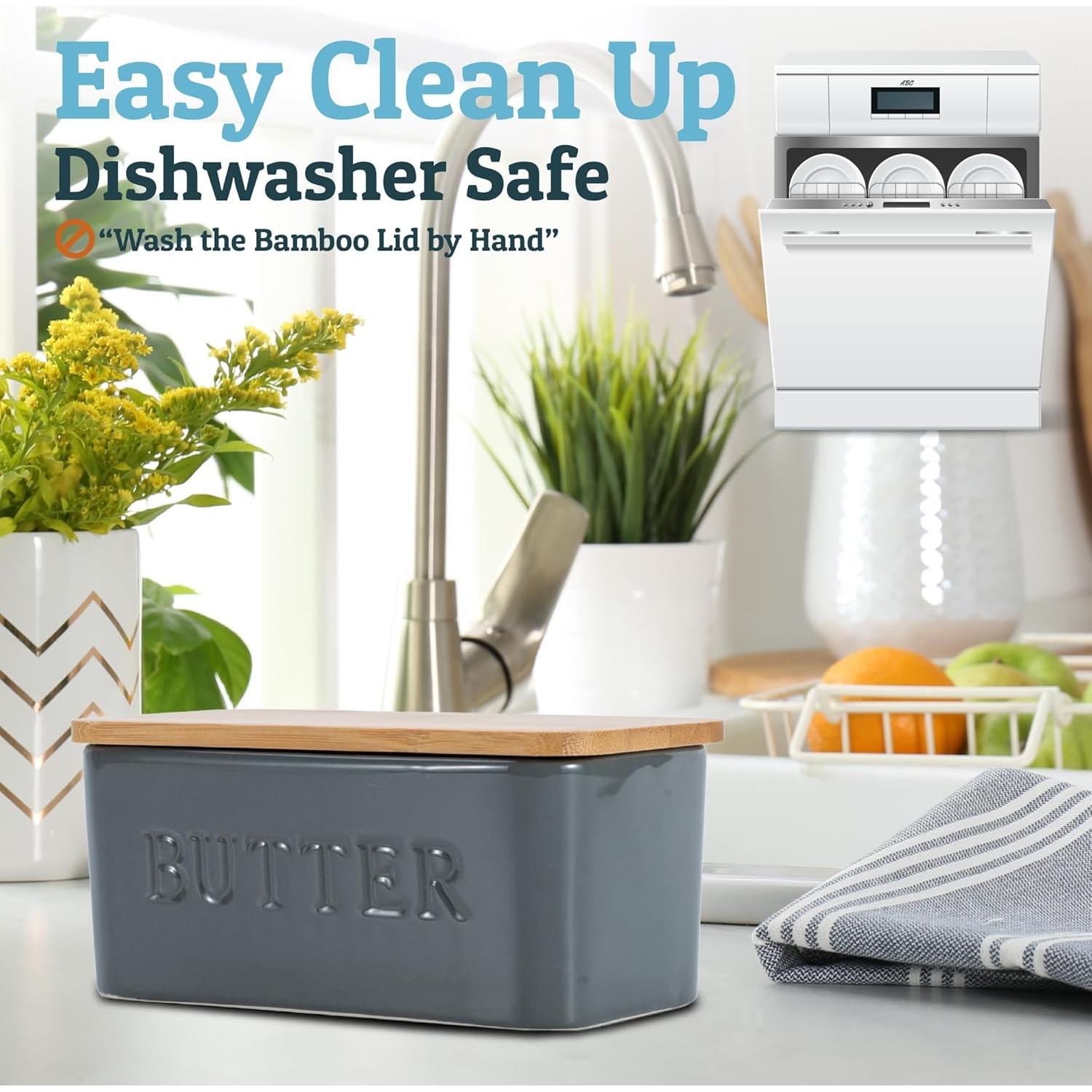 Plato de Mantequilla Grande PriorityChef con Tapa de Bambú