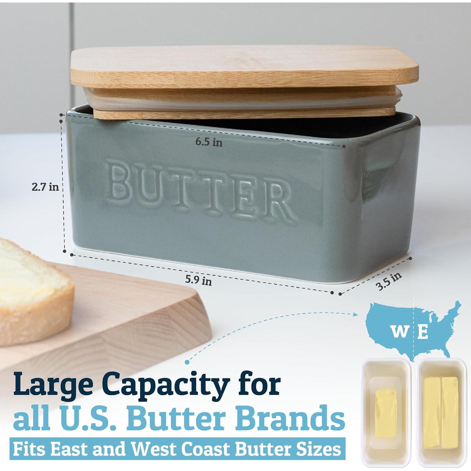 Plato de Mantequilla Grande PriorityChef con Tapa de Bambú