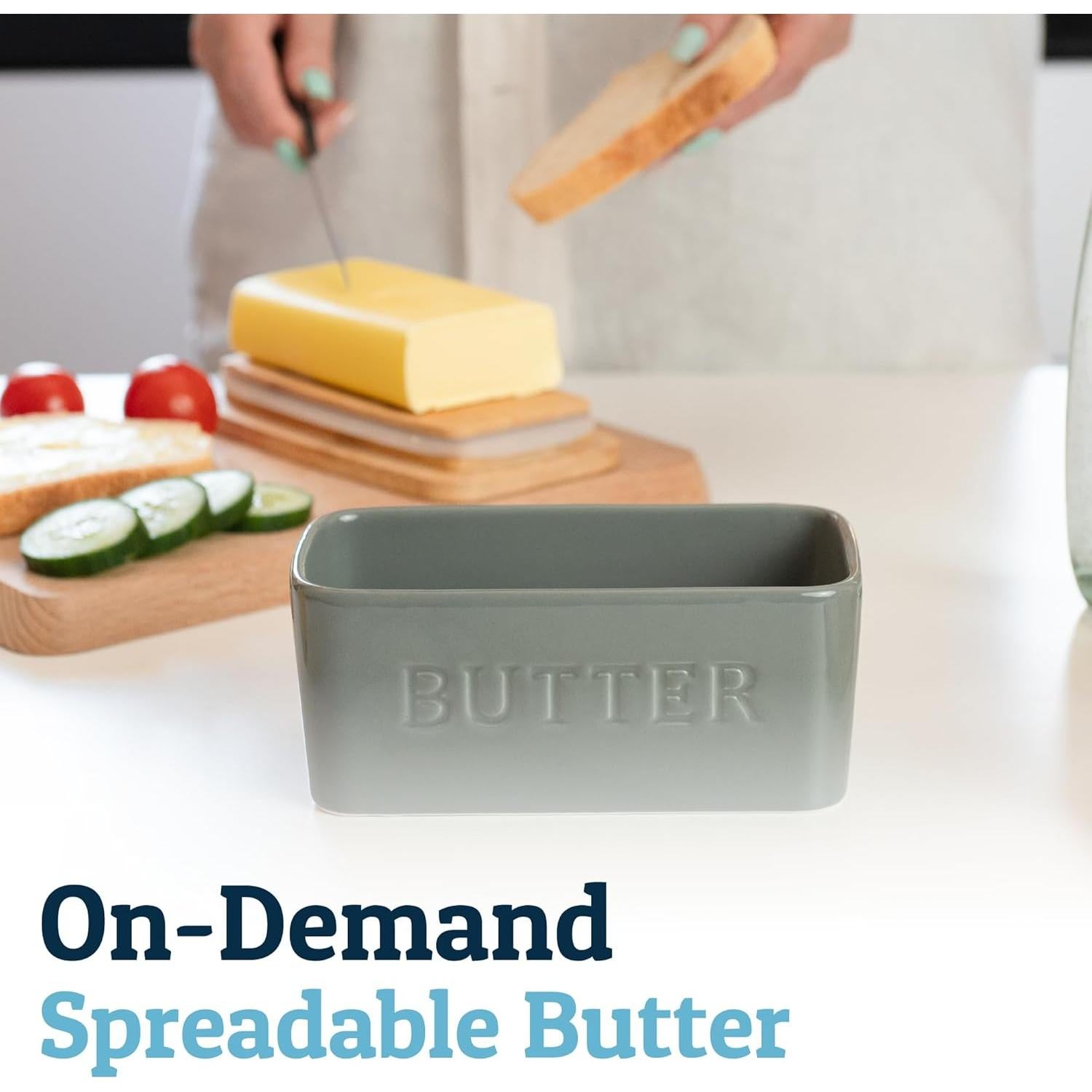 Plato de Mantequilla Grande PriorityChef con Tapa de Bambú