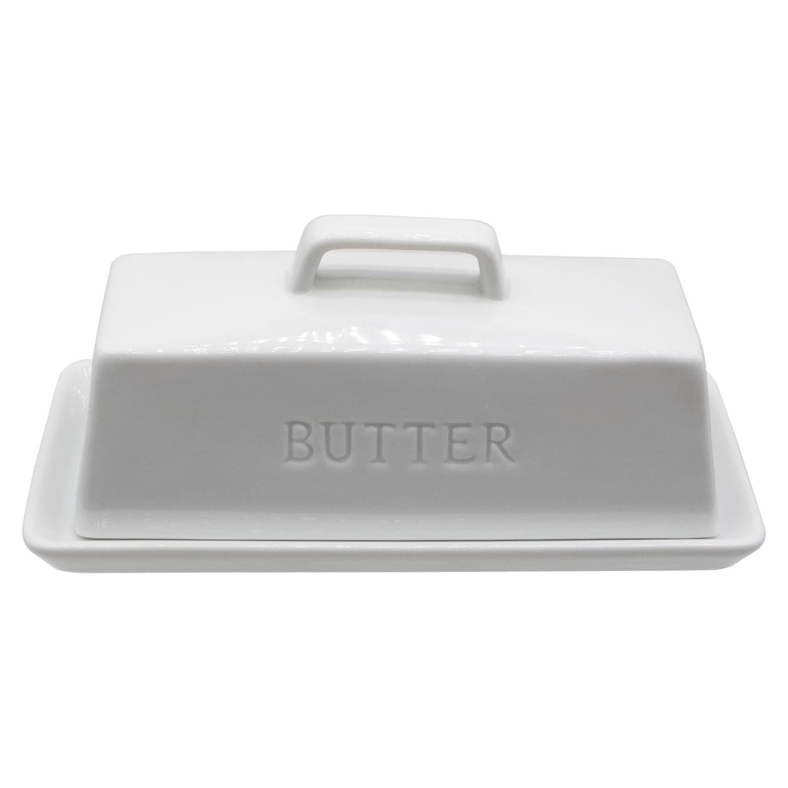 Plato de Mantequilla Cerámica MKYHBOO Blanco 0.79kg