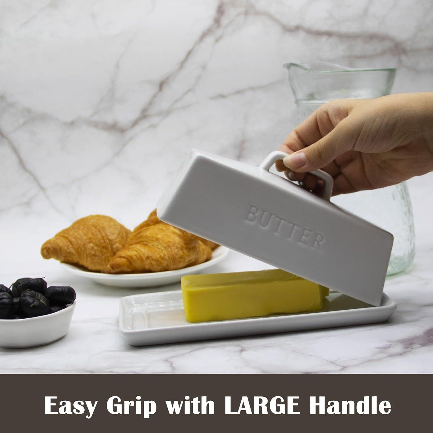 Plato de Mantequilla Cerámica MKYHBOO Blanco 0.79kg