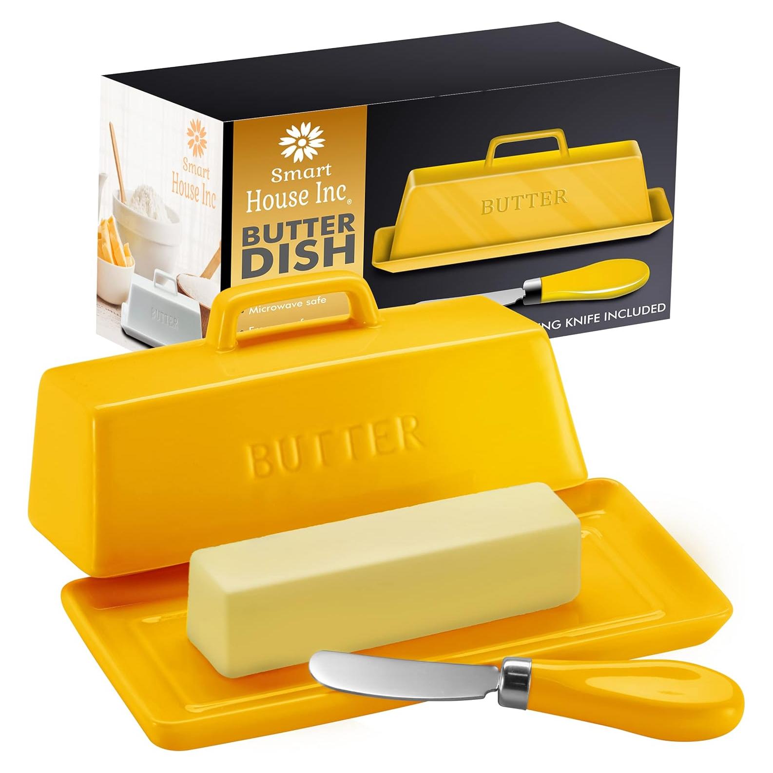 Juego de Plato de Mantequilla Cerámica Smart House Amarillo