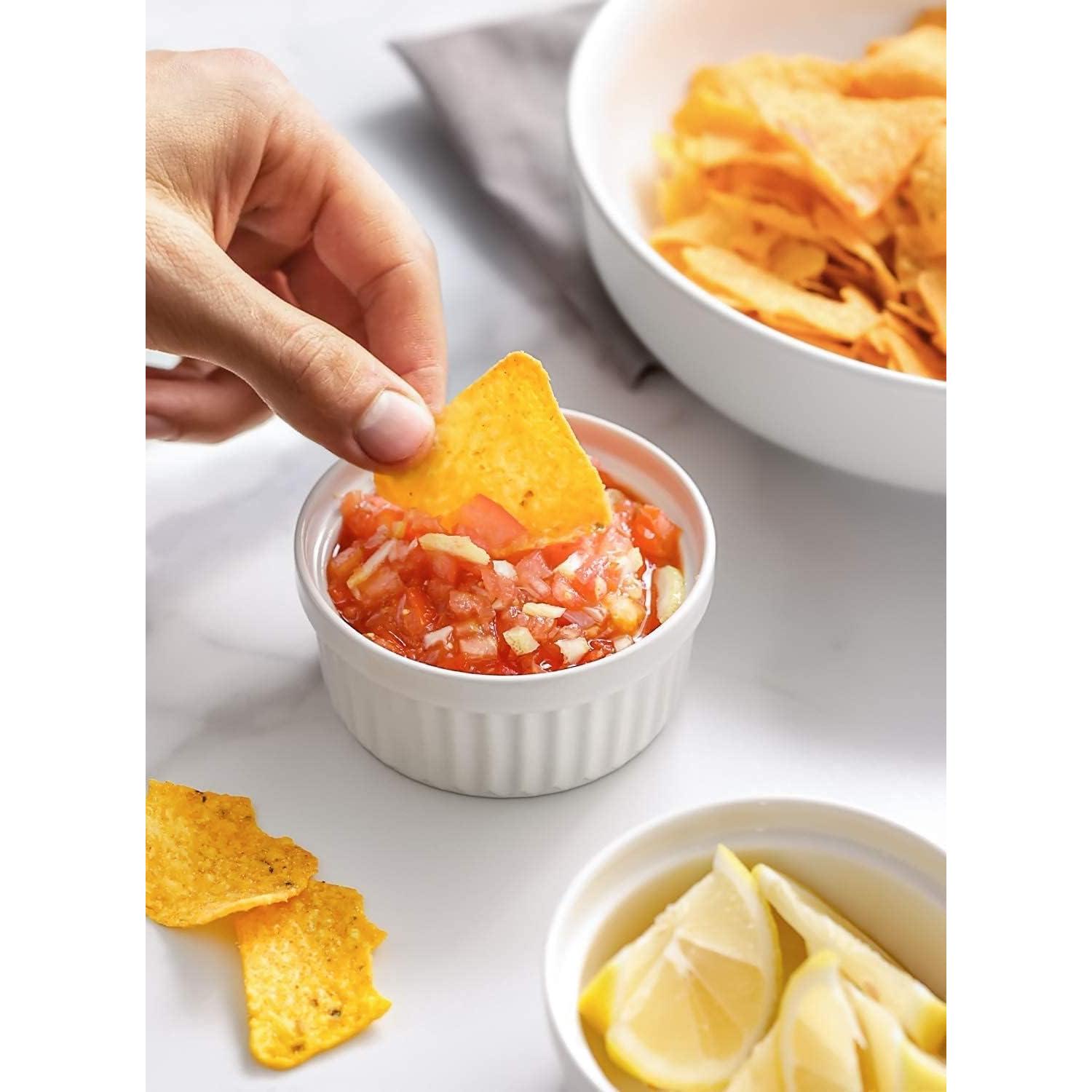 Ramekins de Cerámica LE TAUCI 4 oz Juego de 6 Blanco