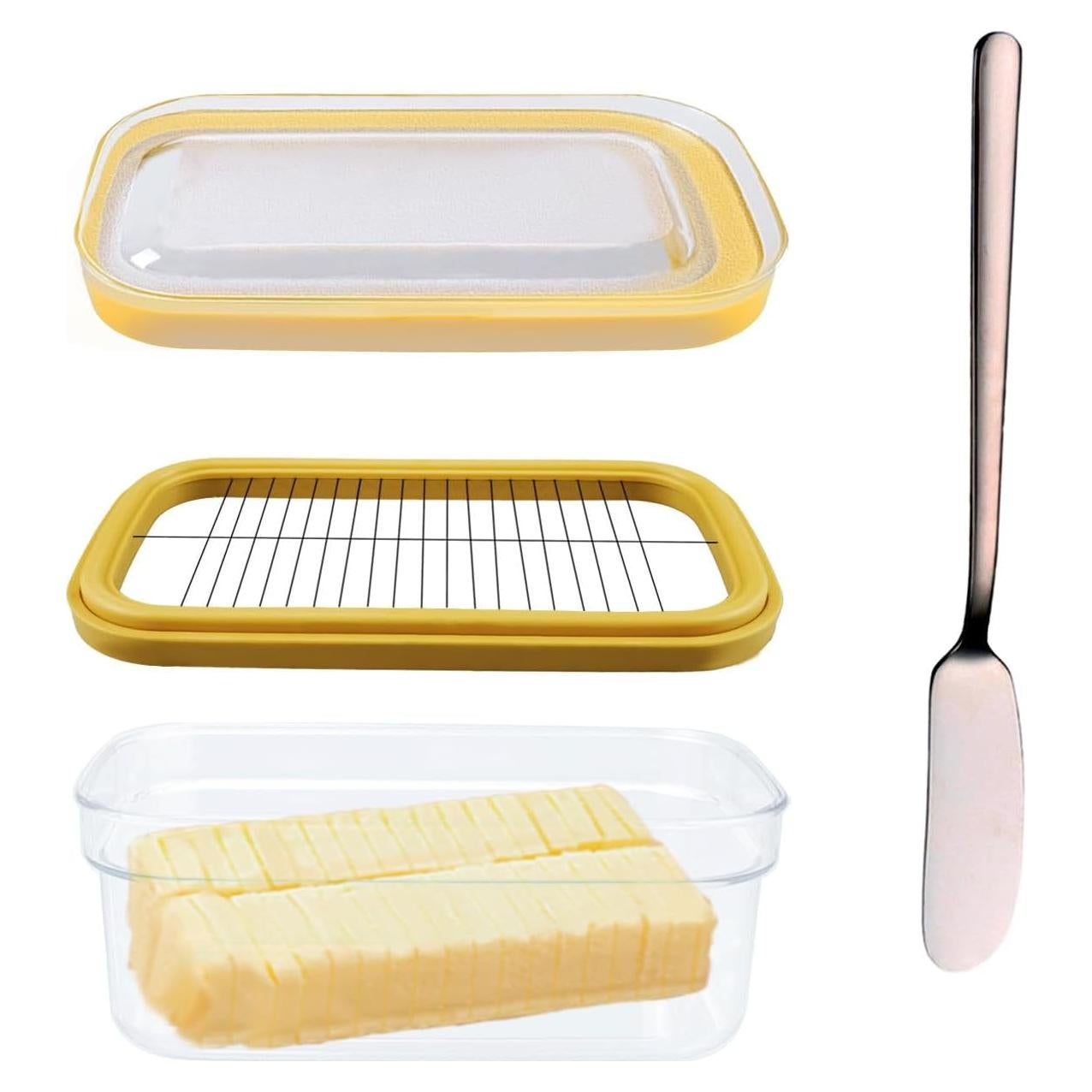 Contenedor de Mantequilla Sellado Chiegeguu con Cortador Acero Inoxidable