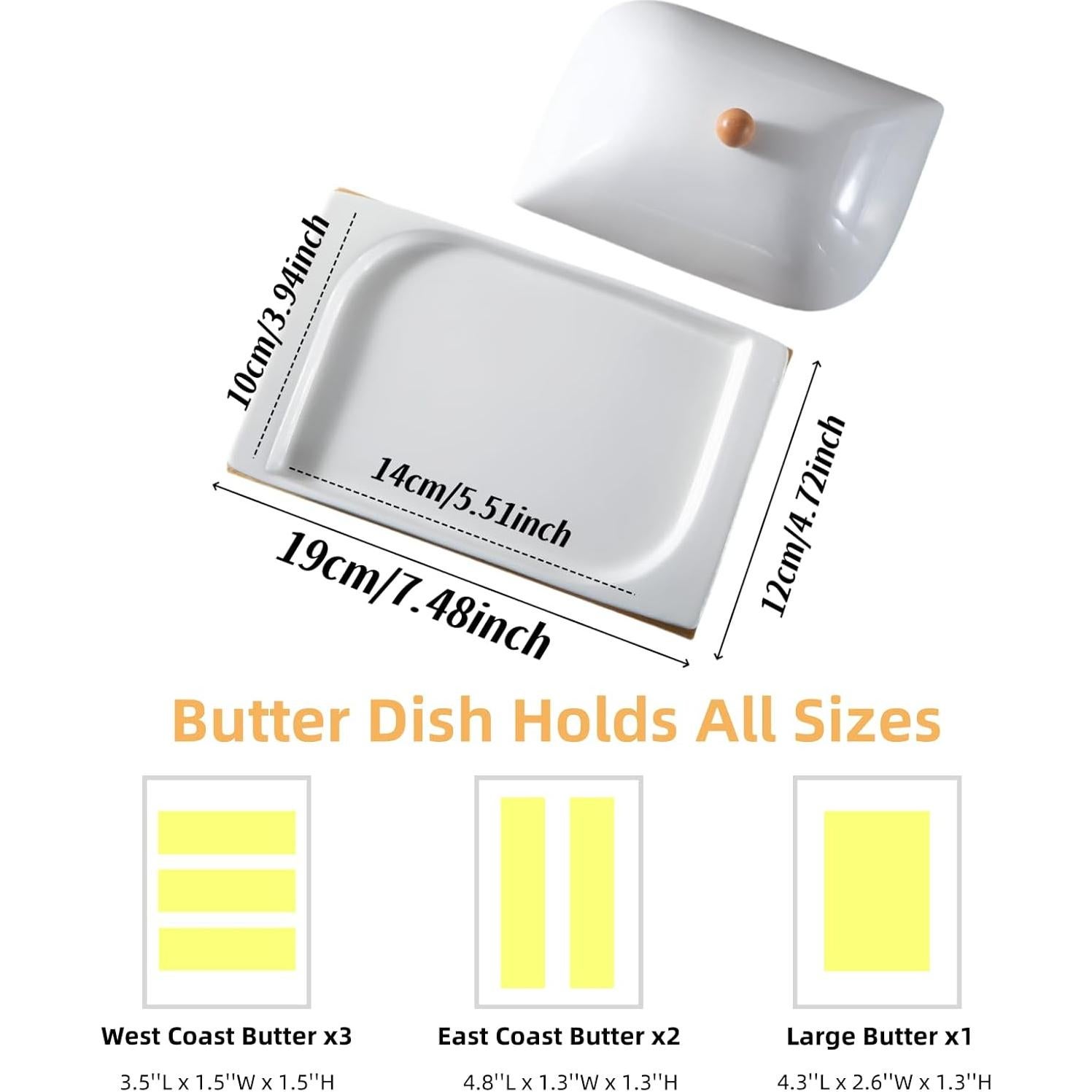 Plato de Mantequilla Cerámica HAN SHENG con Tapa y Bandeja Bambú