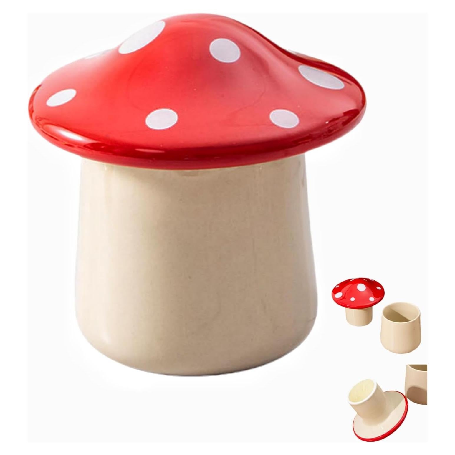 Plato de Mantequilla Cerámica ProfKitSong Hongo Rojo 11.2cm